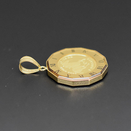 Horse/Elizabeth 24K/18k Japan Gold Coin Pendant