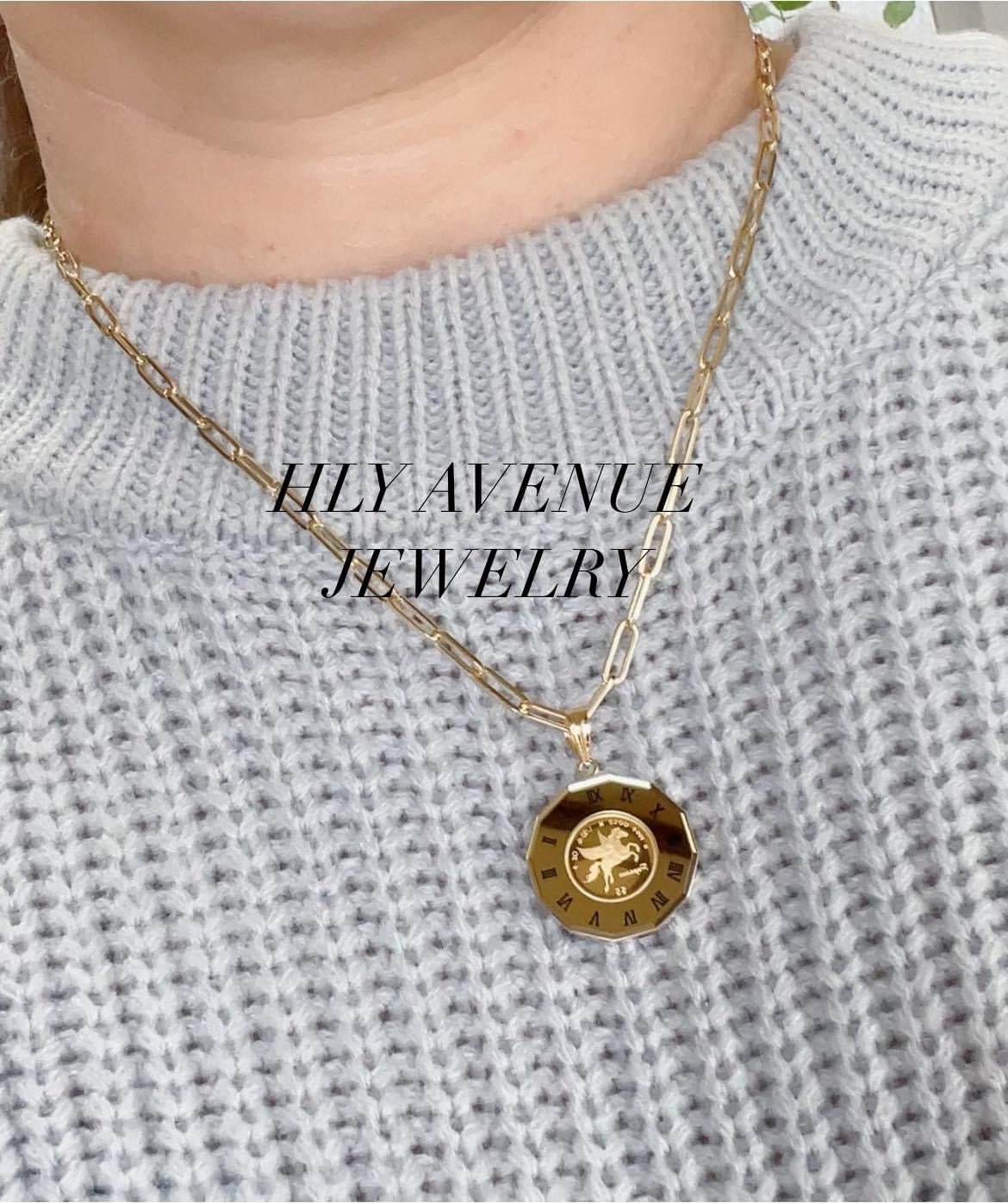 Pegasus /Elizabeth 24k/18k With Glass Pendant