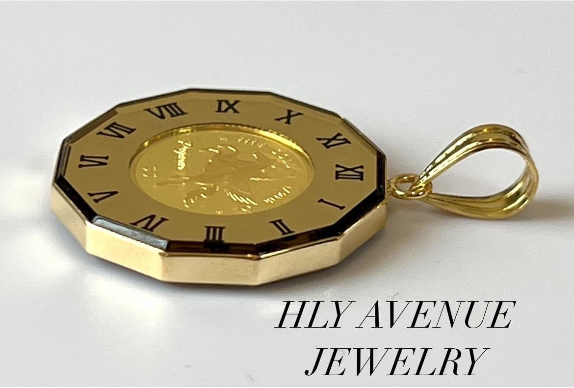 Pegasus /Elizabeth 24k/18k With Glass Pendant