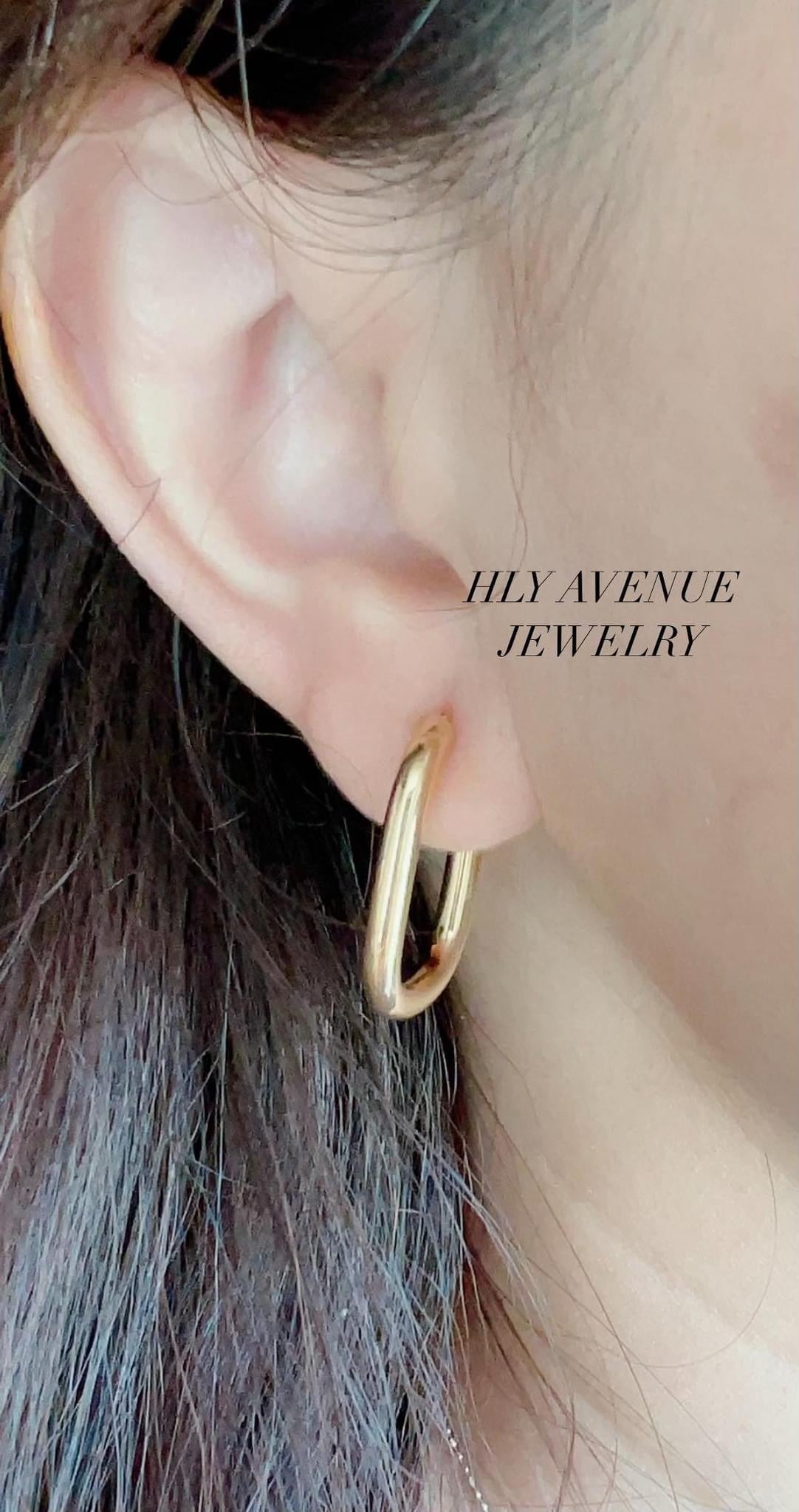 18K Japan Gold Square Hoop Earrings