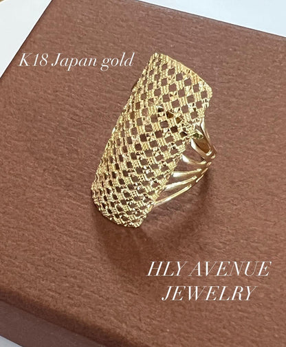 18K Japan Gold Rectangular Ring
