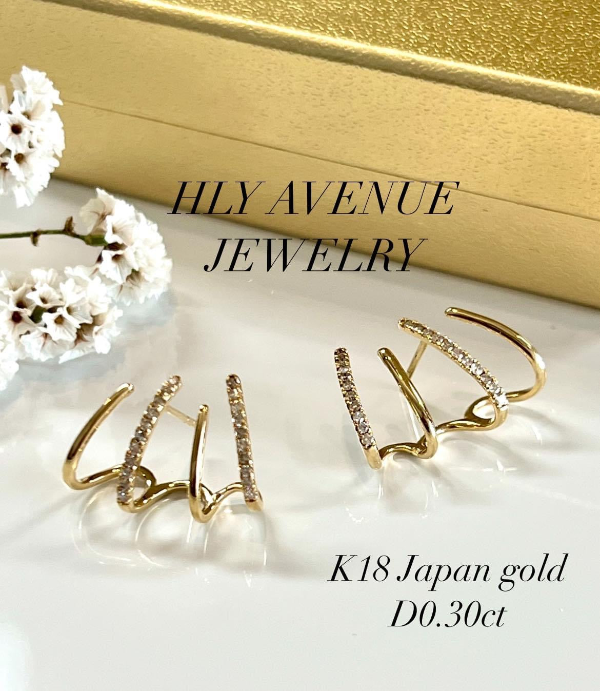 18K Japan Gold Diamond Earrings