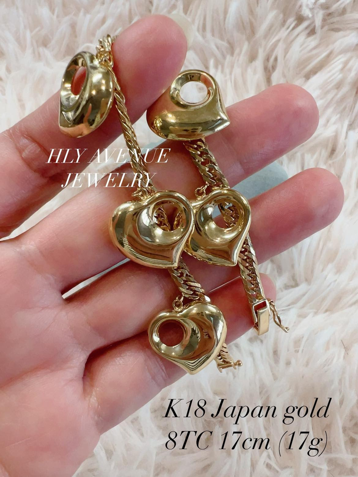 品質一番の k18 heart Monaca Charms monaca bracelet 結翔 レディース