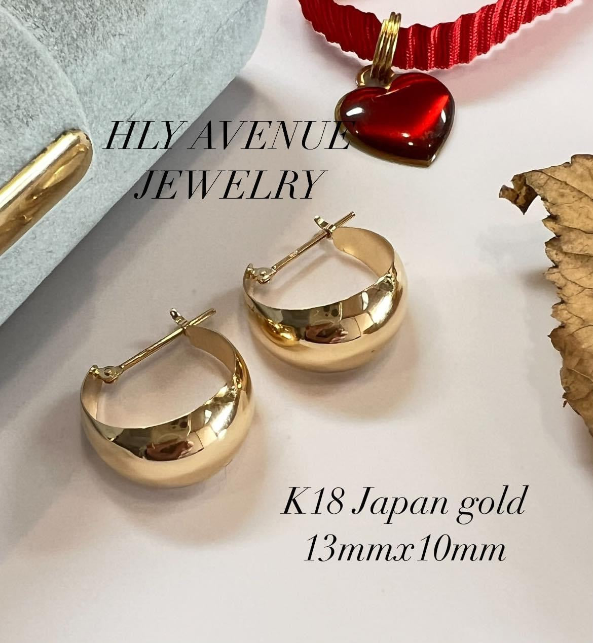 18k Japan gold Huggy Earrings 13mm