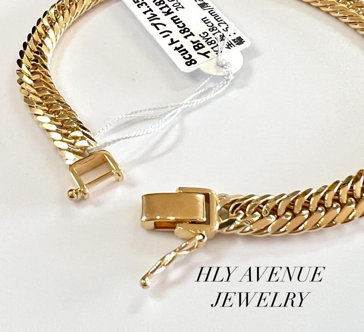 18k Japan Gold Triple Cut Kihei Bracelet 18cm (20g)