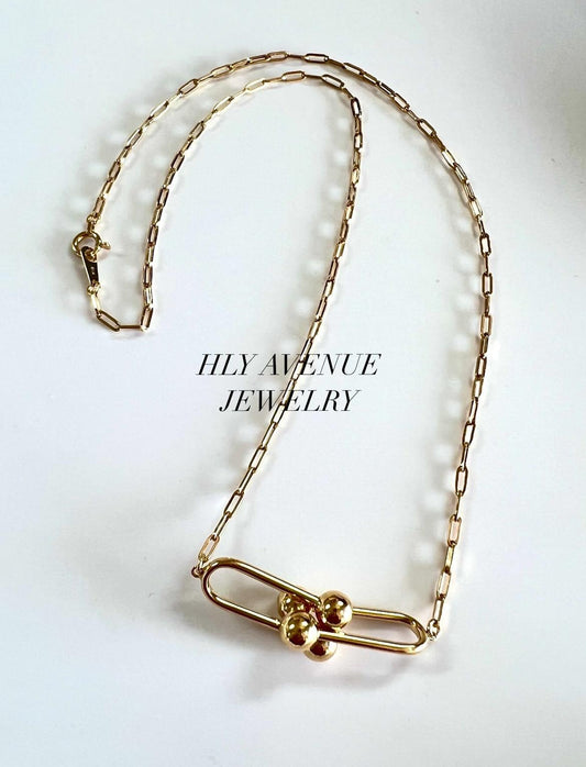 18k Japan Gold Pinball Necklace 40CM