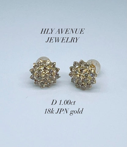 18k Japan Gold Diamond Rositas Earrings 1.00ct