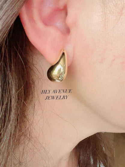 K18 Japan Gold Teardrop Earrings 20mm