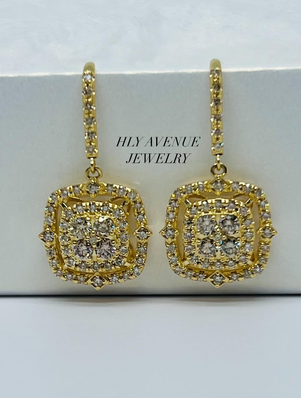 18K Japan Gold Beauty G 1.00ct Diamond Earrings