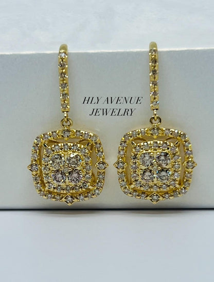 18K Japan Gold Beauty G 1.00ct Diamond Earrings