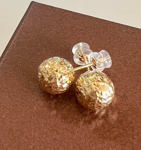 18k Japan Gold Mirror Ball Stud Earrings – HLY Avenue Jewelry