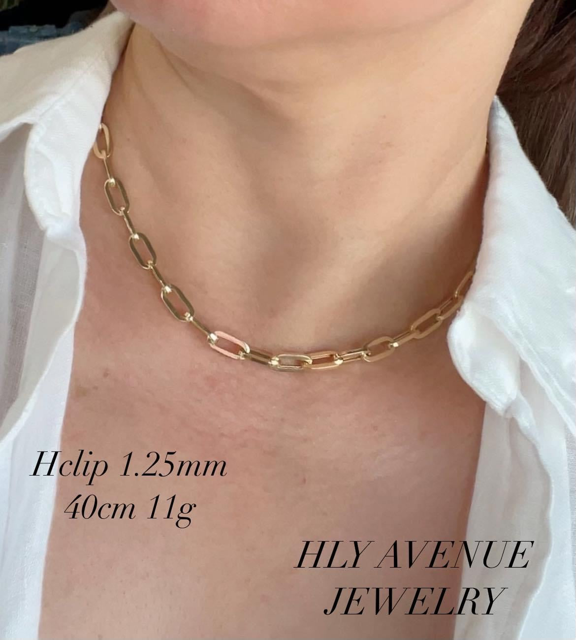 18k Japan Gold “H” Clip Necklace 40CM