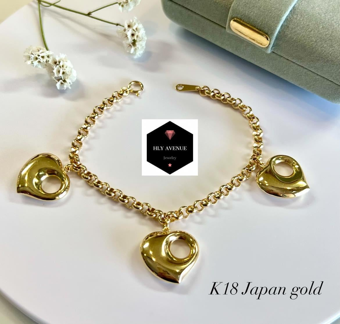18k Japan Gold Big Monaca/ Roll Chain Bracelet