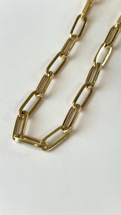 18k Japan Gold Paperclip Necklace
