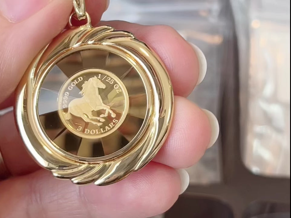 24k/18k Frame Japan Gold Reversible Medallion Pendant – HLY Avenue