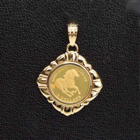 Horse/Elizabeth 24K/18k Gold Pendant