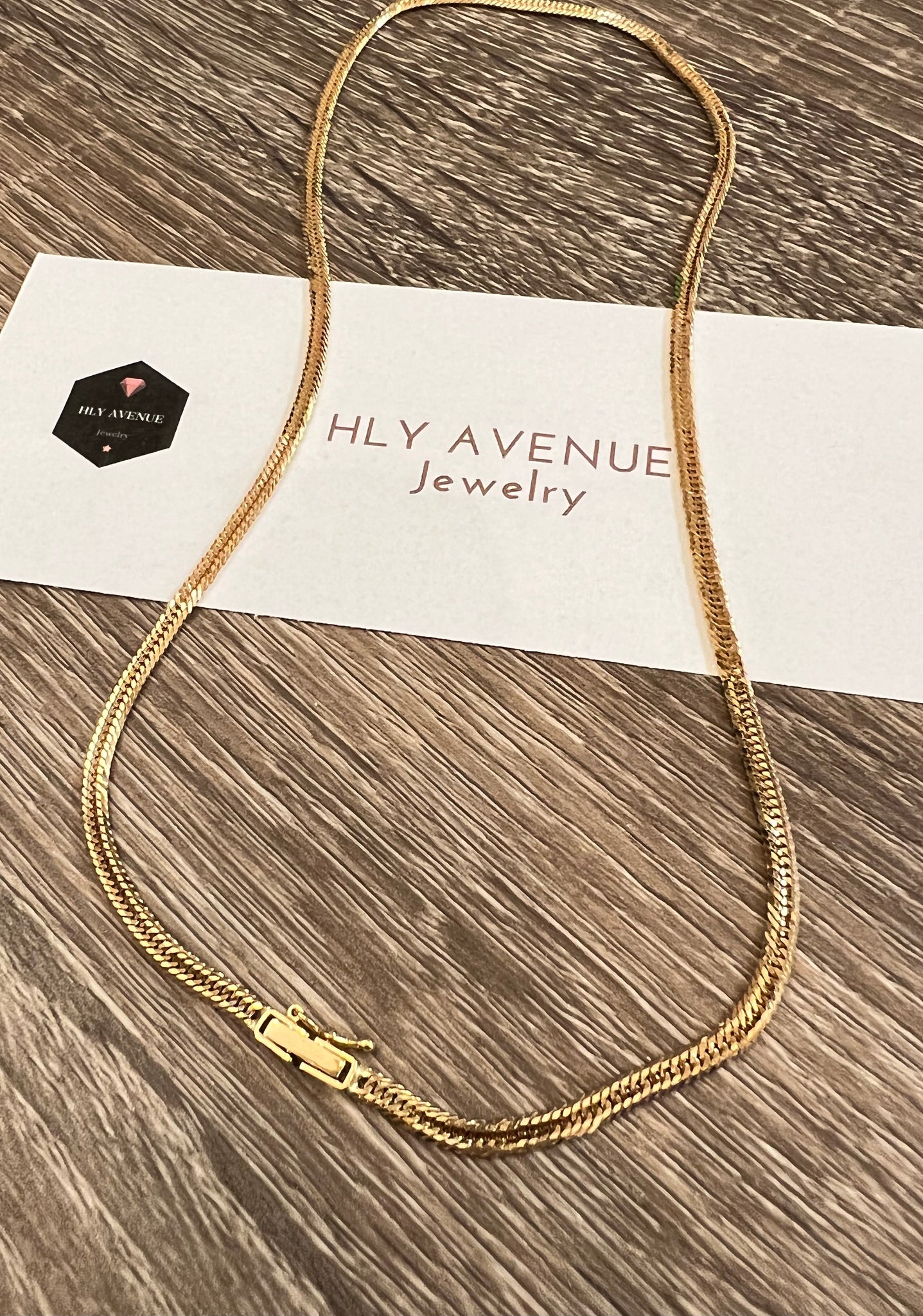 18K Japan Gold 12 Triple Cut Kihei Necklace 45Cm – HLY Avenue Jewelry