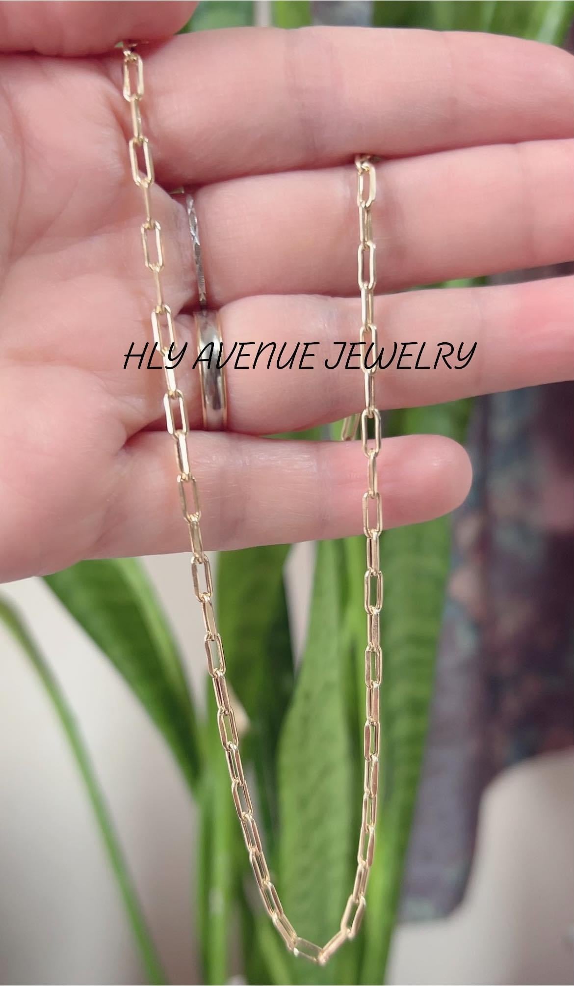 18K Japan Gold Paperclip Necklace 40CM