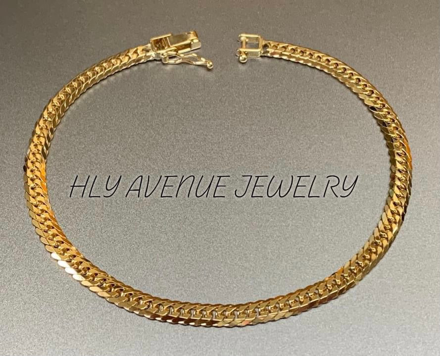 18k Japan Gold 6 Double Cut Kihei 20CM 10 Grams Men’s Bracelet