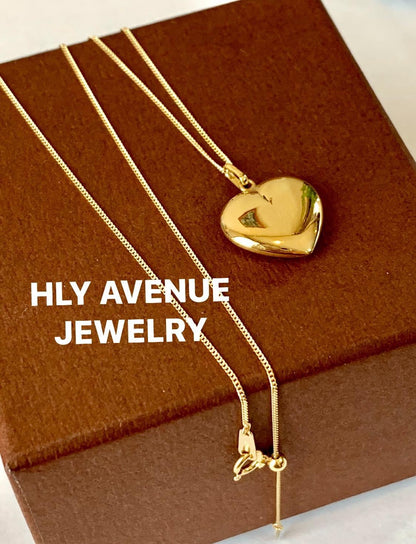 18K Japan Gold Heart Necklace Set