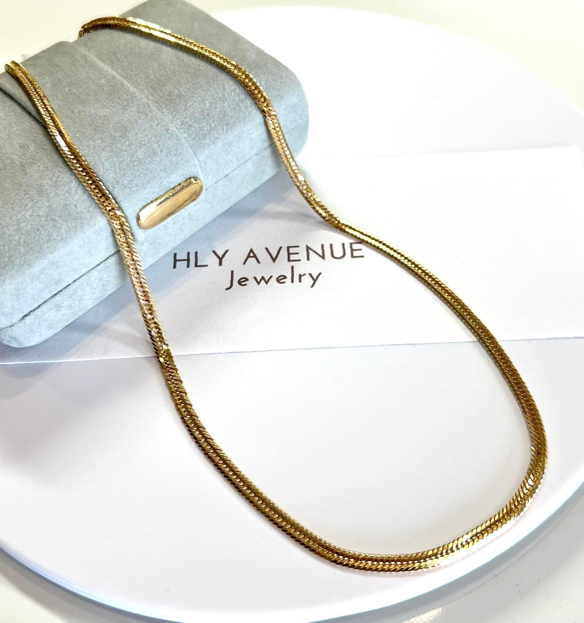 18k Japan Gold 12 Triple Cut 40CM Kihei Necklace – HLY Avenue Jewelry