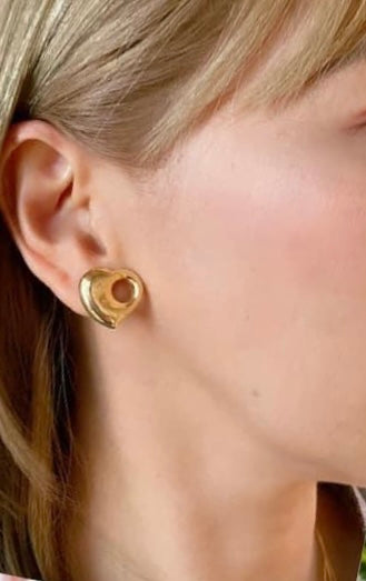 18k Japan Gold Big Monaca Stud Earrings