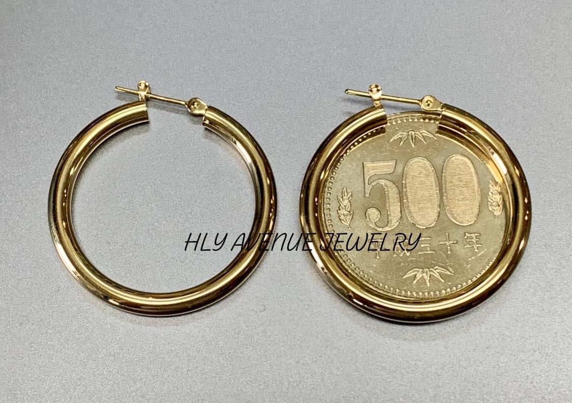 18K Japan Gold 3X30MM Hoop Pipe Earrings