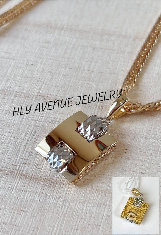 18k WG/ YG “H” Pendant