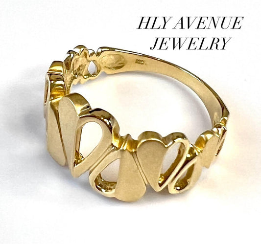 18k Heart Matt & Glossy Ring # 11