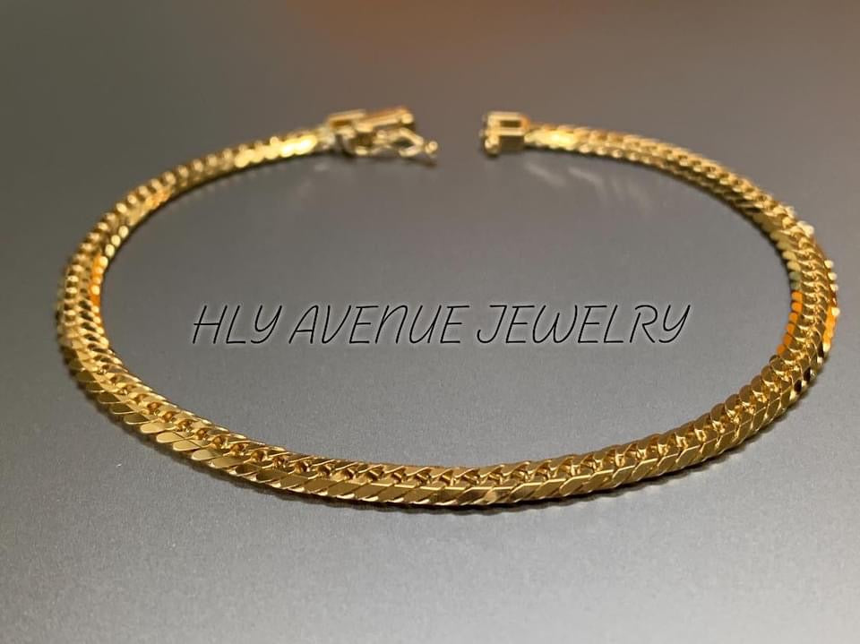 18k Japan Gold 6 Double Cut Kihei 20CM 10 Grams Men’s Bracelet