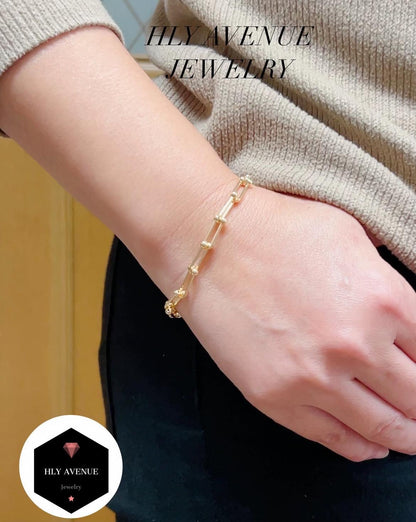 18k Japan Gold U-Shape Link Bracelet