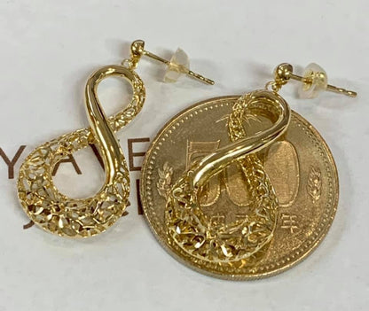 18k Japan Gold Infinity Drop Earrings