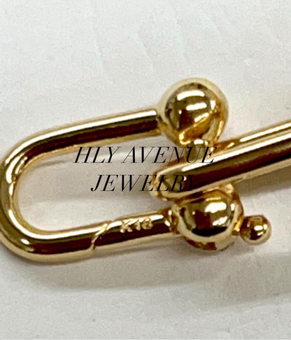 18k Japan Gold U-Shape Link Bracelet 19CM