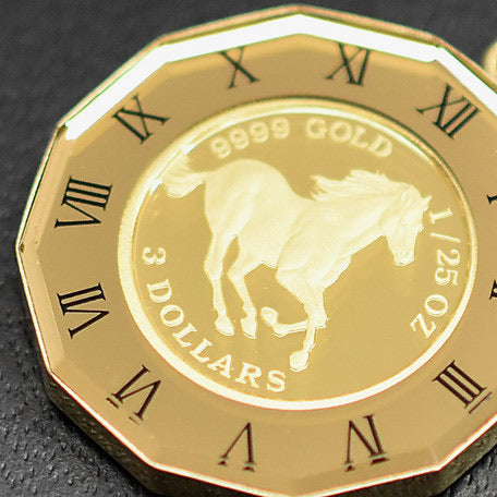 Horse/Elizabeth 24K/18k Japan Gold Coin Pendant