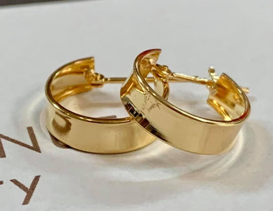 18k Gold Flat Hoop Earrings