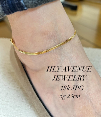 18K Japan Gold Double Cut Kihei Anklet 23CM – HLY Avenue Jewelry