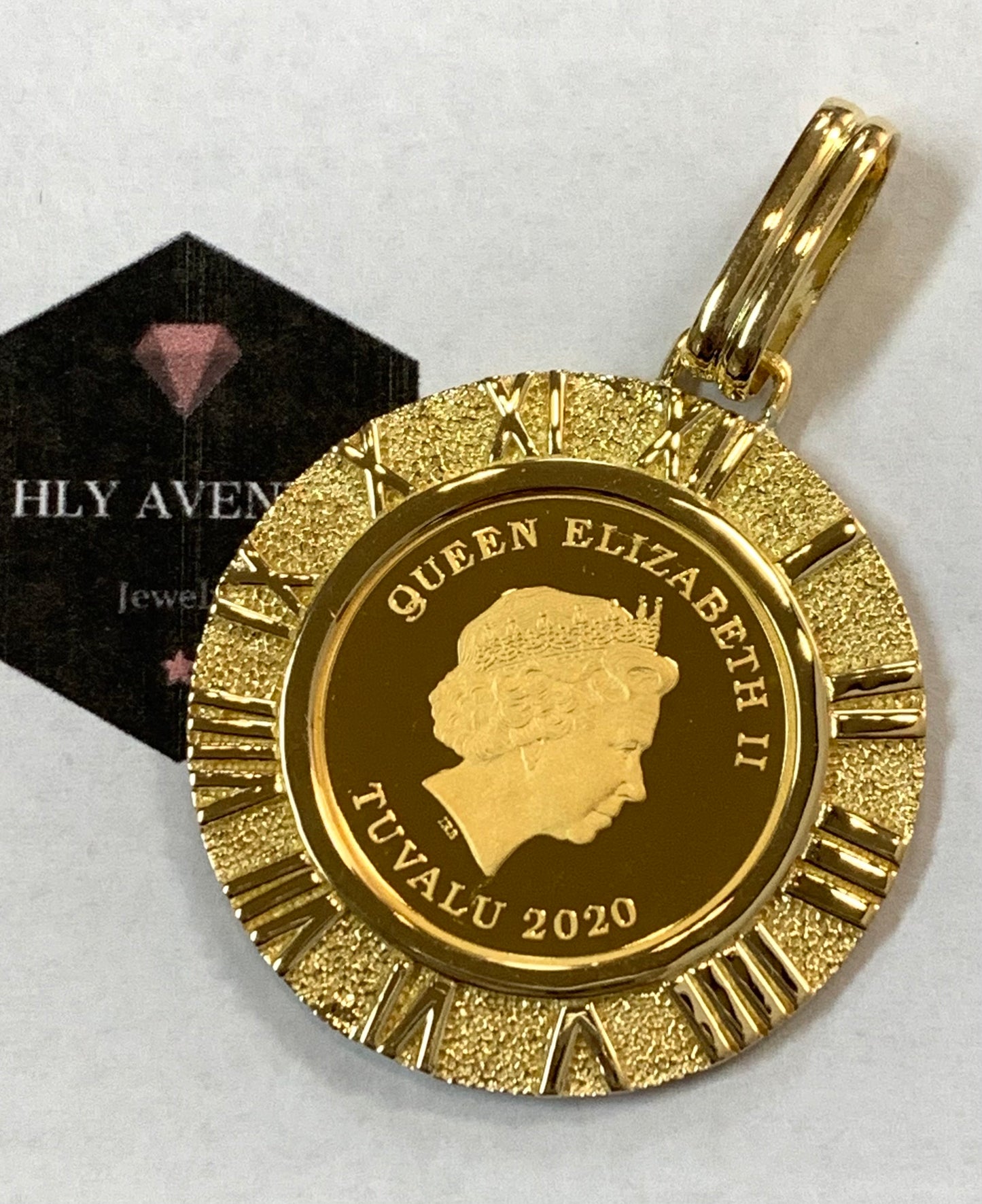 Horse/ Elizabeth 24k/18k Japan Gold Coin Pendant