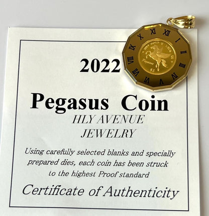 Pegasus /Elizabeth 24k/18k With Glass Pendant