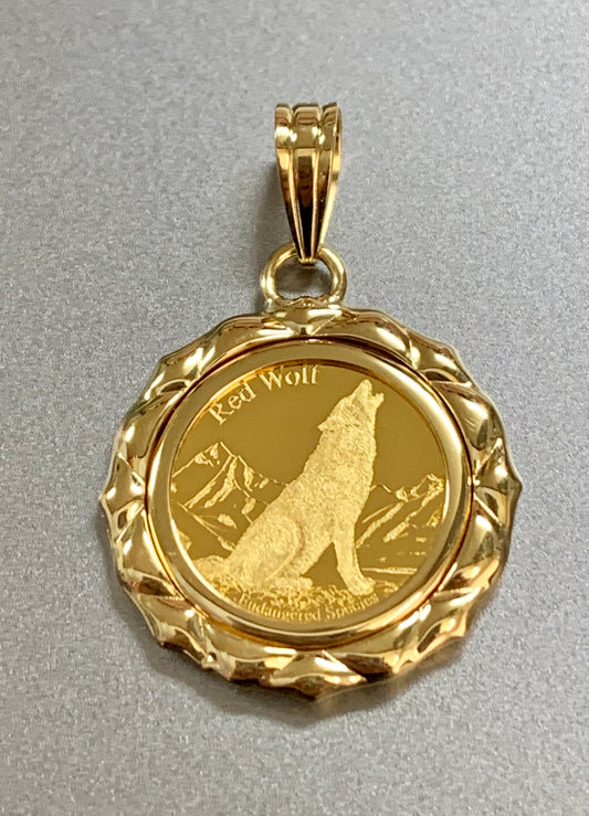 Wolf/Condor 24k/18k Japan Gold No Glass Pendant