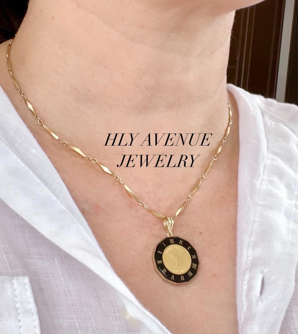 Angel 24K/18k Gold Glass Coin Pendant Top – HLY Avenue Jewelry