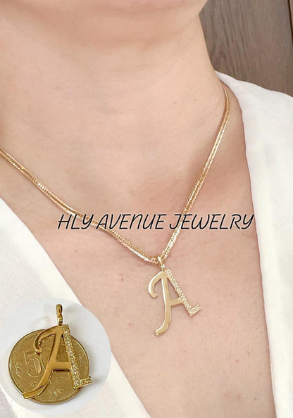 18k “A” Initial Pendant With Diamonds