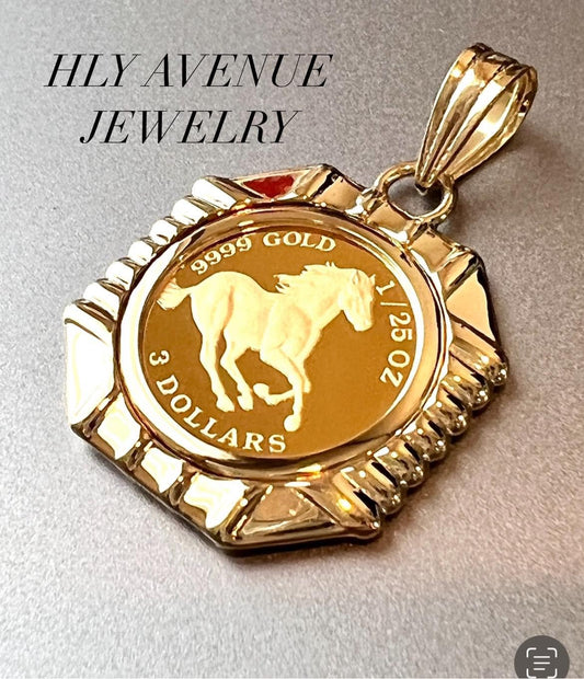 Horse/Elizabeth 24k/18k Japan Gold Pendant