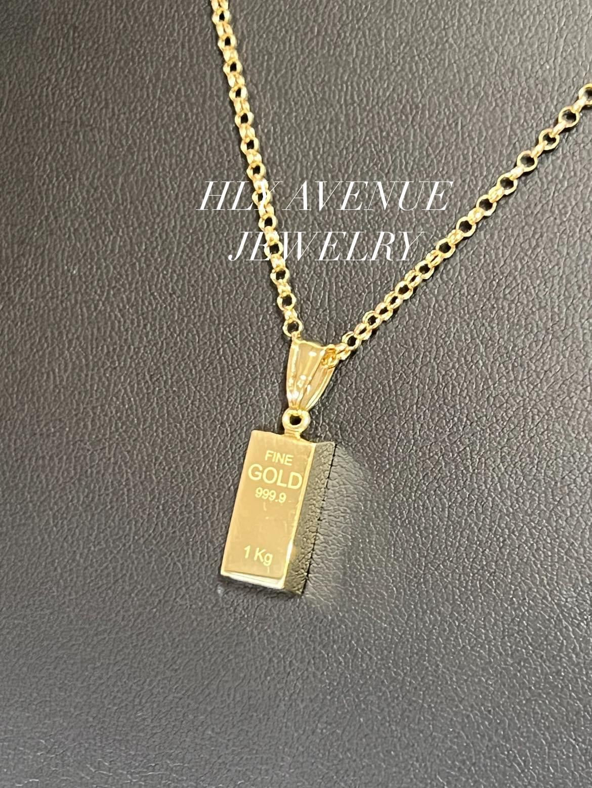 18k Japan Gold Bar Necklace 45CM