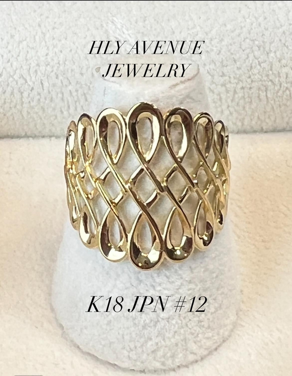 K18 Japan Gold Infinity Mesh Ring #12