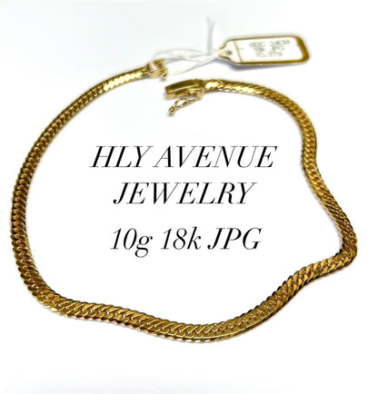 18k Japan Gold Double Cut Kihei Anklet 24CM – HLY Avenue Jewelry