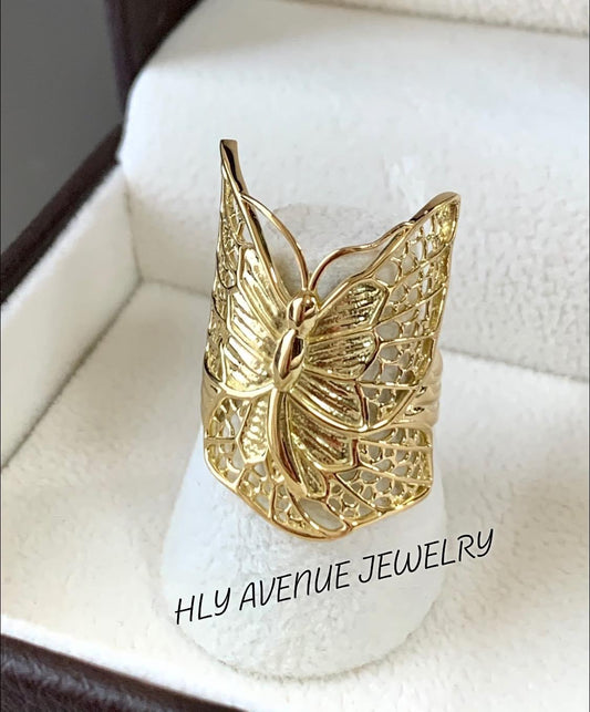 18K Japan Gold Butterfly Ring