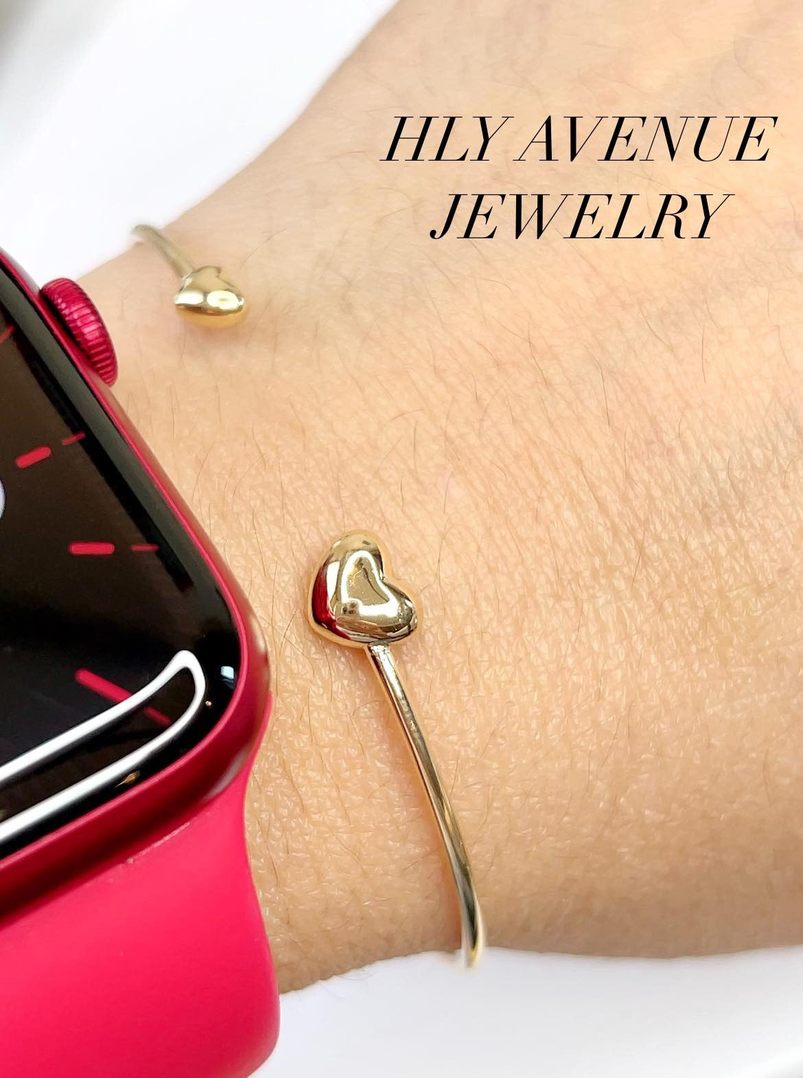 18k Heart Bangle